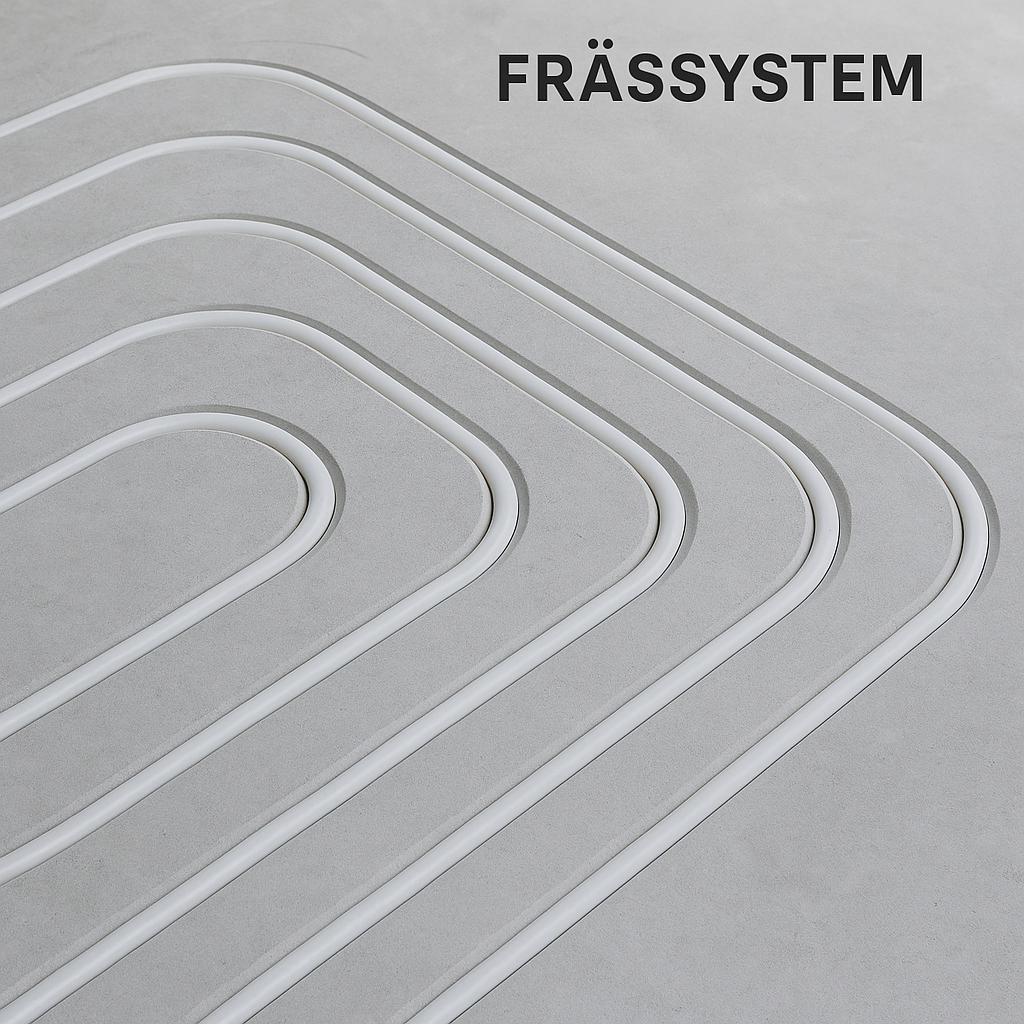 Frässystem - Direktes Fräsen von Heizrohrkanäle in bestehende Estrich - oder Betonböden für eine schnelle und saubere Instalation.